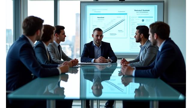 Diverse group of professionals collaborating in an office, symbolizing professional services leadership.